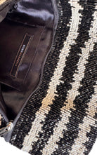 BCBG Beaded Fold-Over Clutch Black Ivory