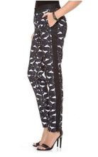 BCBGMAXAZRIA Beysa Jacquard Navy Combo Trousers Pants - Runway Catalog