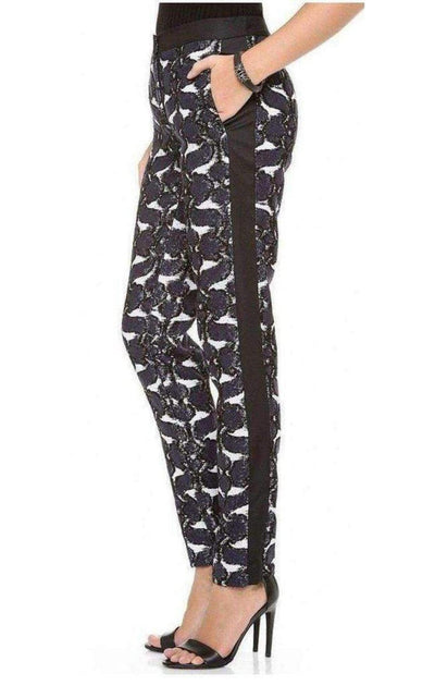 BCBGMAXAZRIA Beysa Jacquard Navy Combo Trousers Pants - Runway Catalog