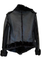 BCBGMAXAZRIA Schwarze Kunstlederjacke – Laufsteg-Katalog