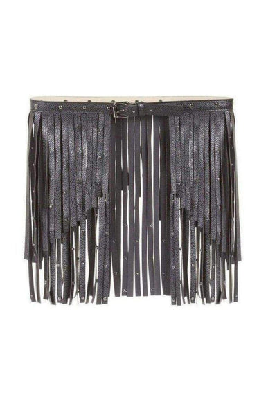 Fringe Statement Studded Black Belt Free People Blaire Fringe Wrap Belt Suede Studded Wide Tie  main image 4