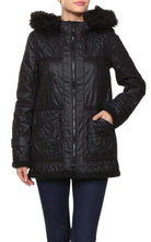 BCBGMAXAZRIA Black Genova Quilted Distressed Coat - Runway Catalog