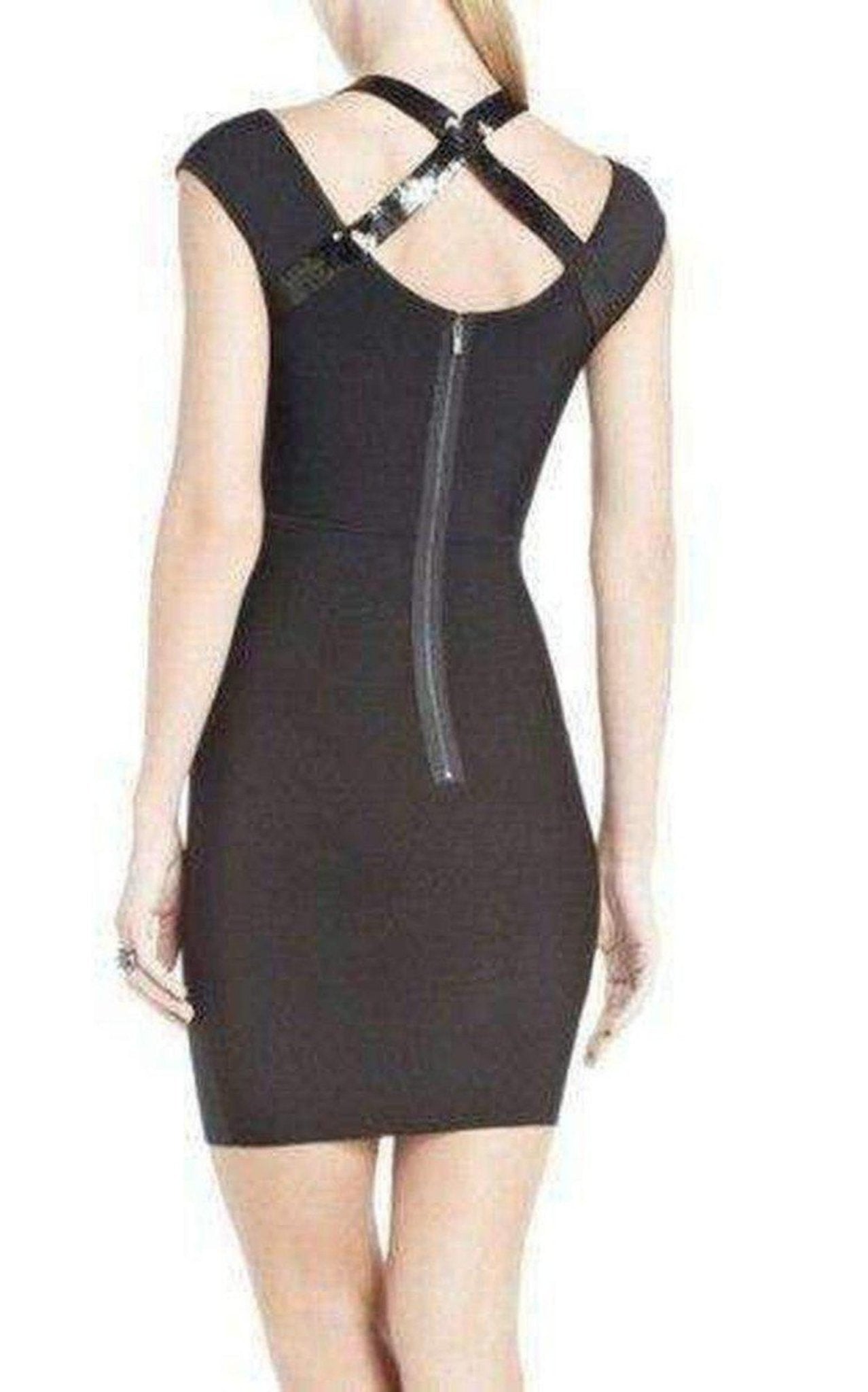 BCBGMAXAZRIA Black Karella Sequined Cocktail Dress - Runway Catalog