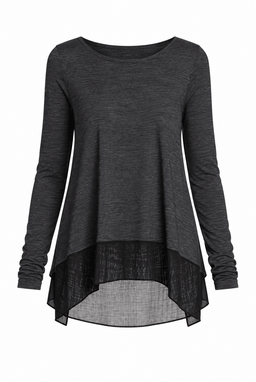 BCBGMAXAZRIA Black Lane Contrast Hem Top - Runway Catalog