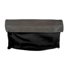 BCBGMAXAZRIA Black Leather Satin Fold - Over Clutch - Runway Catalog