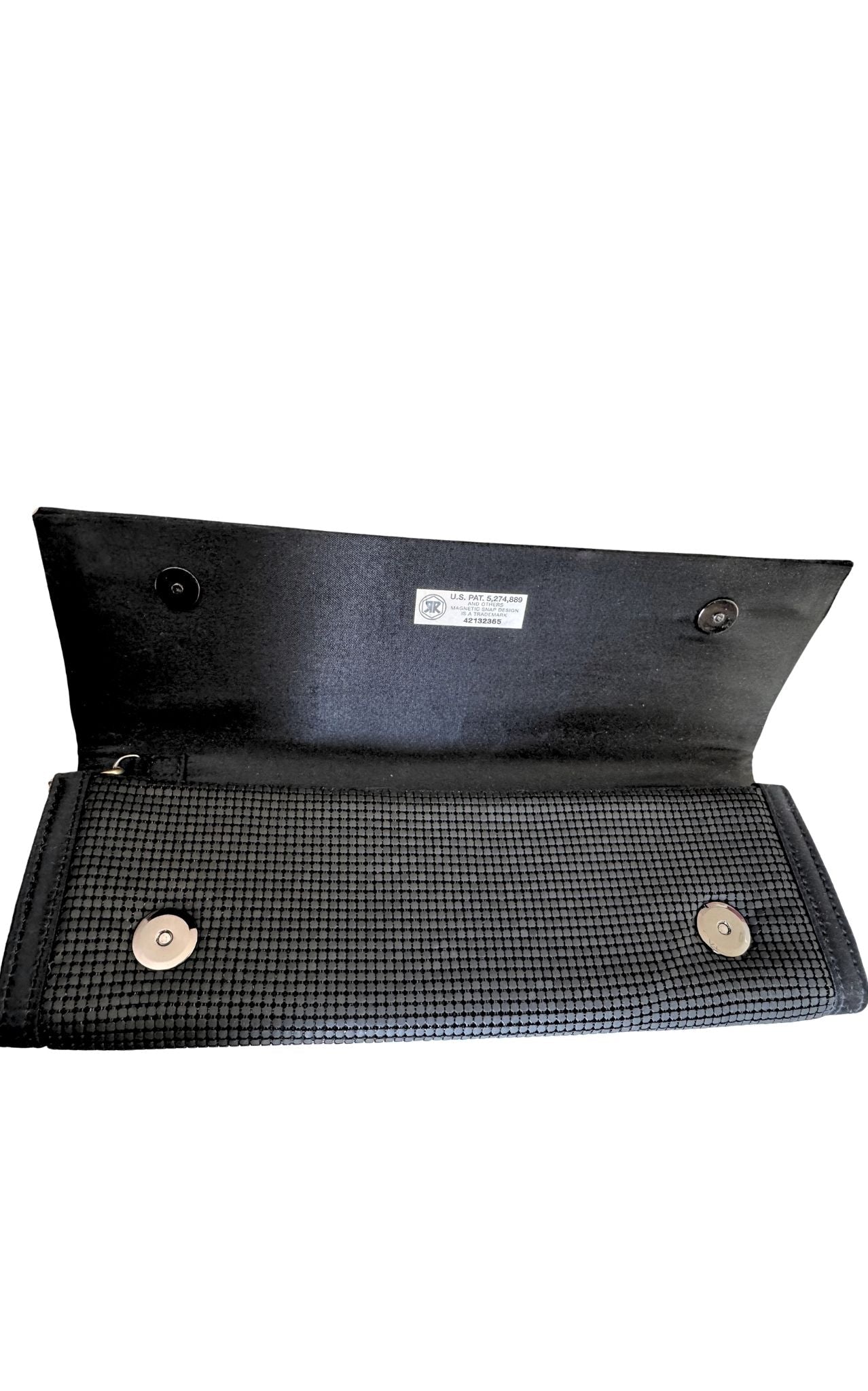 BCBG Max Azria Black Metal Mesh Envelope Clutch