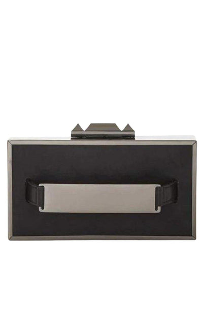 BCBGMAXAZRIA Black Sadie Box Clutch with Side Handle - Runway Catalog