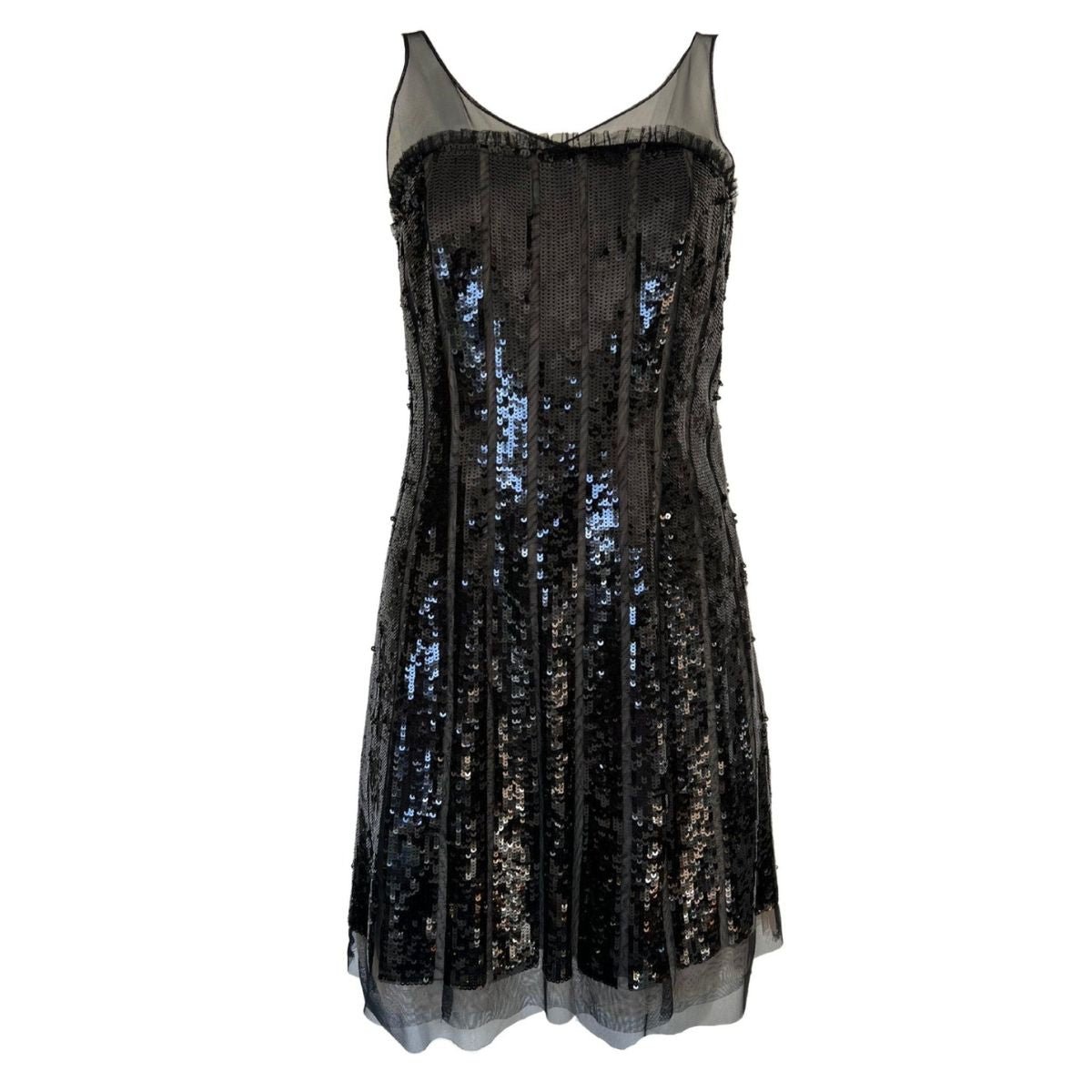 BCBGMAXAZRIA Black Sequence Mini Dress - Runway Catalog