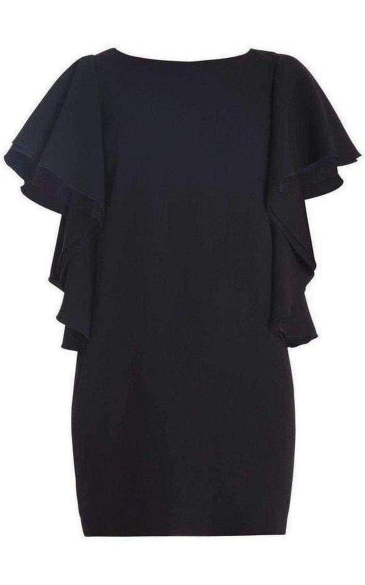 BCBGMAXAZRIA Black Solace Ruffle Sleeve Dress - Runway Catalog