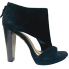 BCBGMAXAZRIA Black Suede Cutout Stiletto Bootie - Runway Catalog