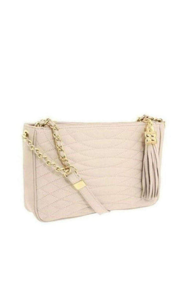 BCBGMAXAZRIA Bridget Beige Quilted Faux Leather Shoulder Bag
