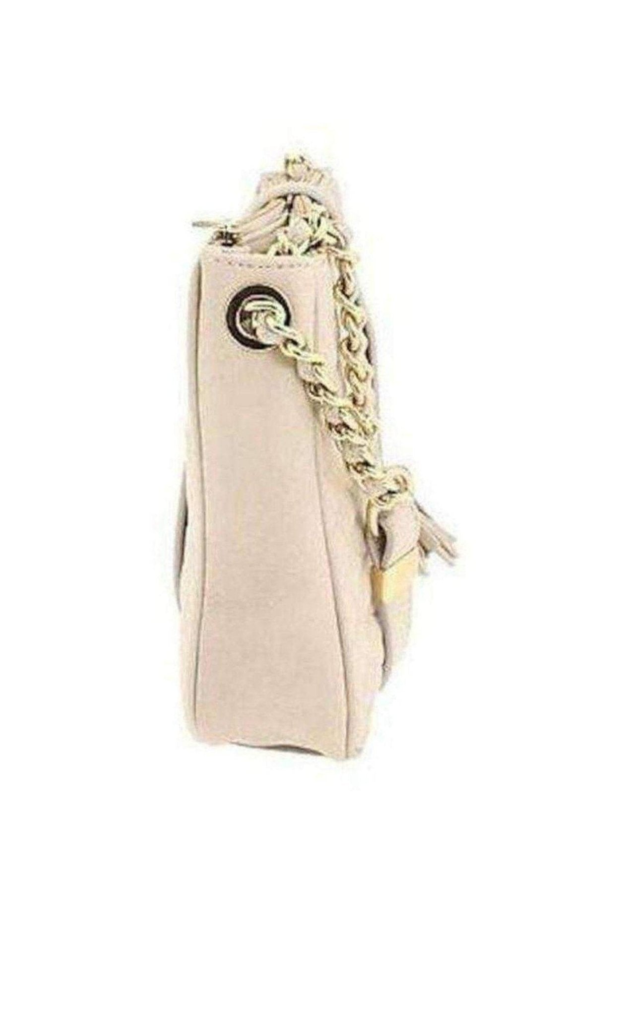 BCBGMAXAZRIA Bridget Beige gesteppte Kunstleder-Umhängetasche – Runway-Katalog