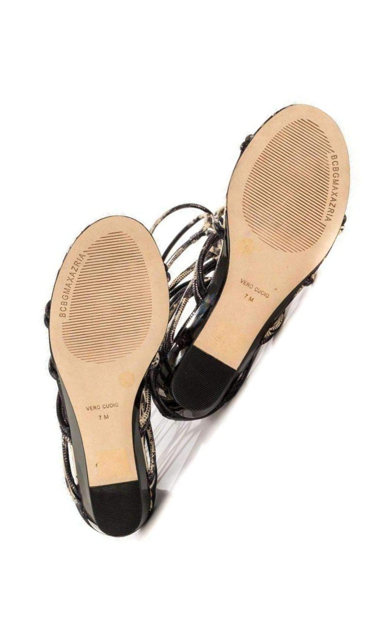 BCBGMAXAZRIA Brixton Leather Gladiator Flat Sandals