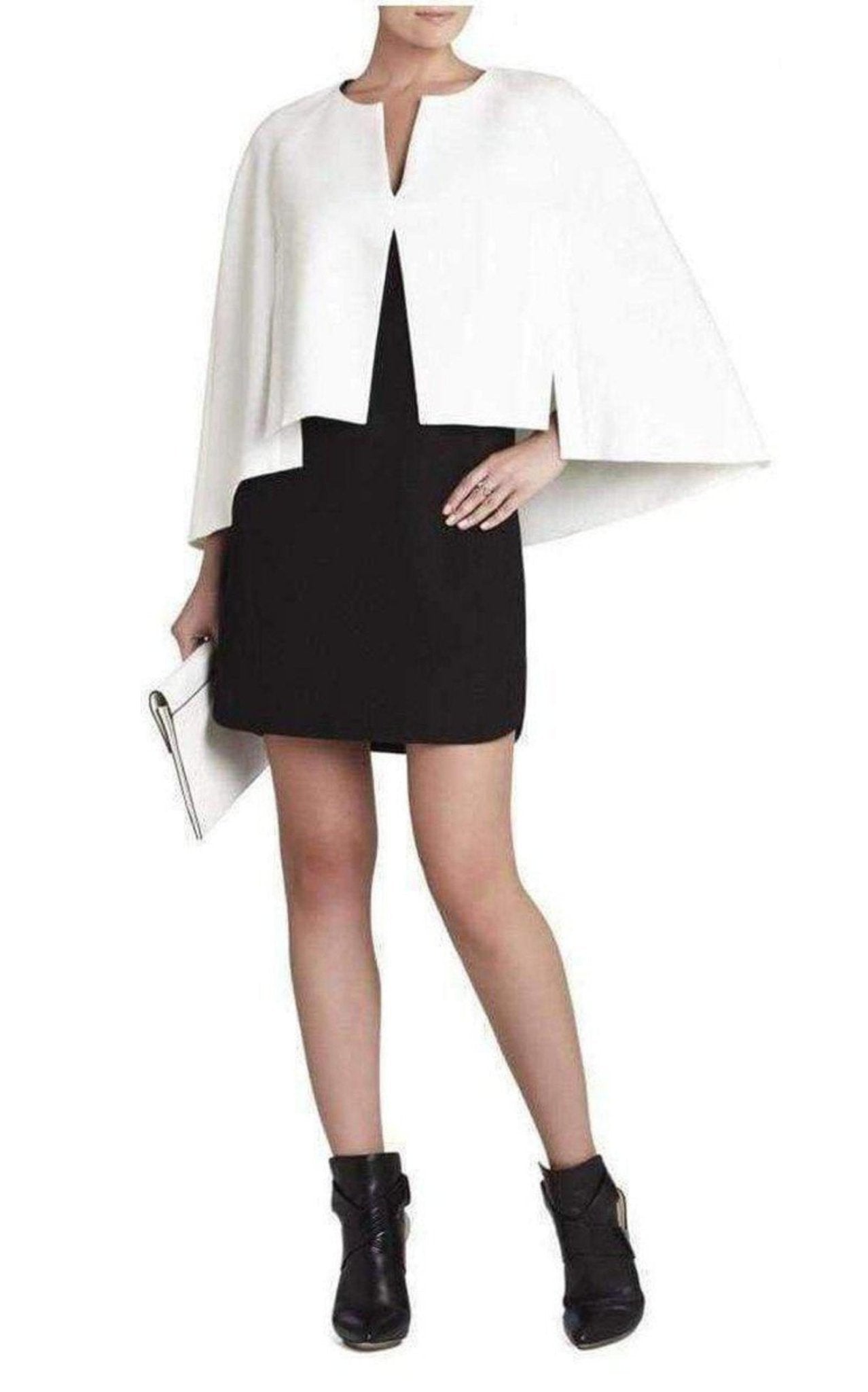 BCBGMAXAZRIA Cape-Kleid mit Details – Laufsteg-Katalog