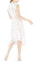 BCBGMAXAZRIA Claudette Lace Blocked Scarf Hem Dress - Runway Catalog