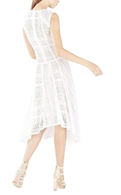 BCBGMAXAZRIA Claudette Lace Blocked Scarf Hem Dress - Runway Catalog
