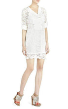 BCBGMAXAZRIA Contrast Bib Lace Silk Tunic Dress - Runway Catalog