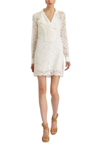 BCBGMAXAZRIA Contrast Bib Lace Silk Tunic Dress – Runway Catalog