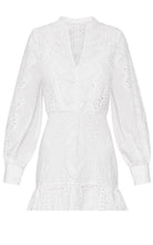 BCBGMAXAZRIA Cotton Eyelet Ruffle Shirt Dress - Runway Catalog