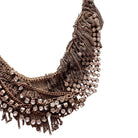 BCBGMAXAZRIA crystal embellished chain fringe statement necklace