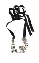 BCBG Max Azria Crystal Floral Ribbon Necklace