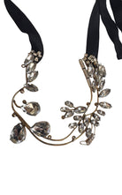 BCBGMAXAZRIA Crystal Floral Ribbon Statement Necklace - Runway Catalog
