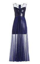 BCBGMAXAZRIA Cynthia Sequinned Detail Sunburst Pleated Gown - Runway Catalog