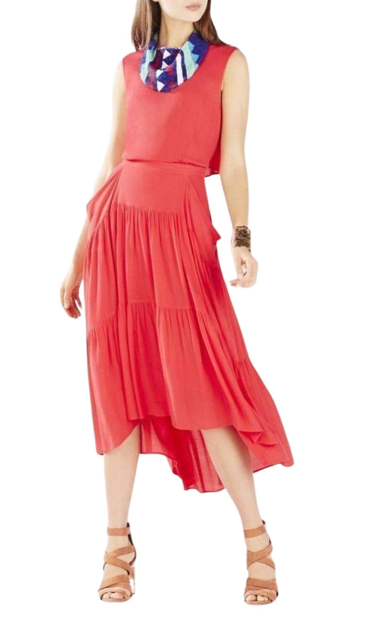 BCBGMAXAZRIA Drapiertes Bauernrockkleid – Laufsteg-Katalog