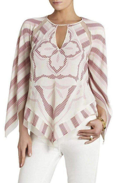 BCBGMAXAZRIA トップス BCBGMAXAZRIA Vicktoria Mixed-Knit Peplum Top – Runway Catalog