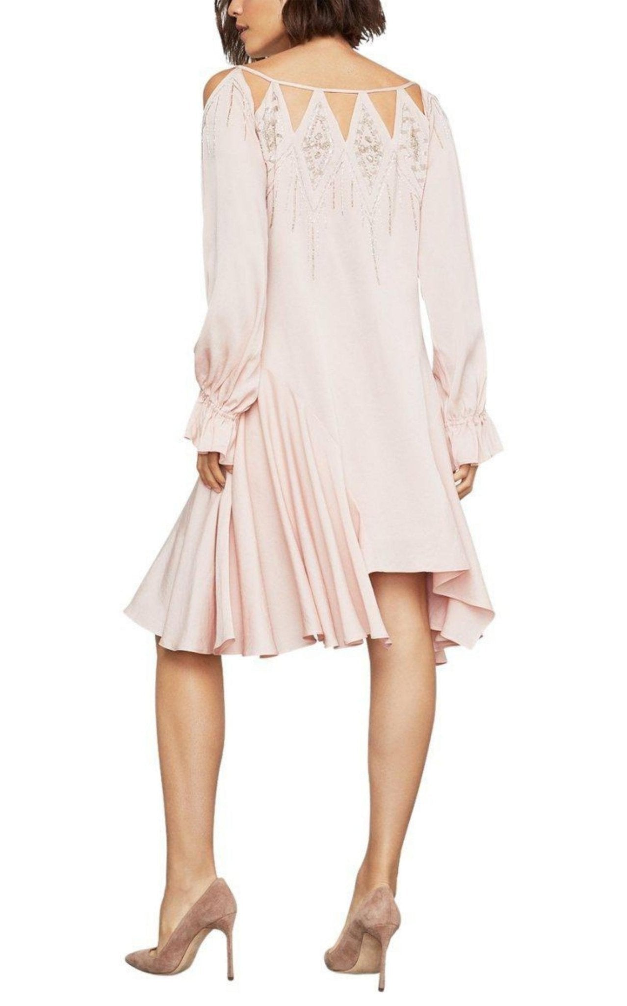 BCBGMAXAZRIA Embellished Cutout - Neck Drop - Waist Dress - Runway Catalog