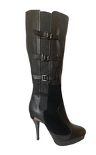 BCBGMAXAZRIA Emily Black Leather Buckles Boots - Runway Catalog