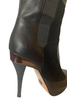 BCBGMAXAZRIA Emily Black Leather Buckles Boots - Runway Catalog