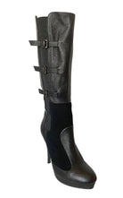 BCBGMAXAZRIA Emily Black Leather Buckles Boots - Runway Catalog