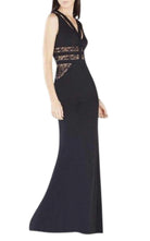 BCBGMAXAZRIA Emyli Lace Blocked V - Neck Dress - Runway Catalog