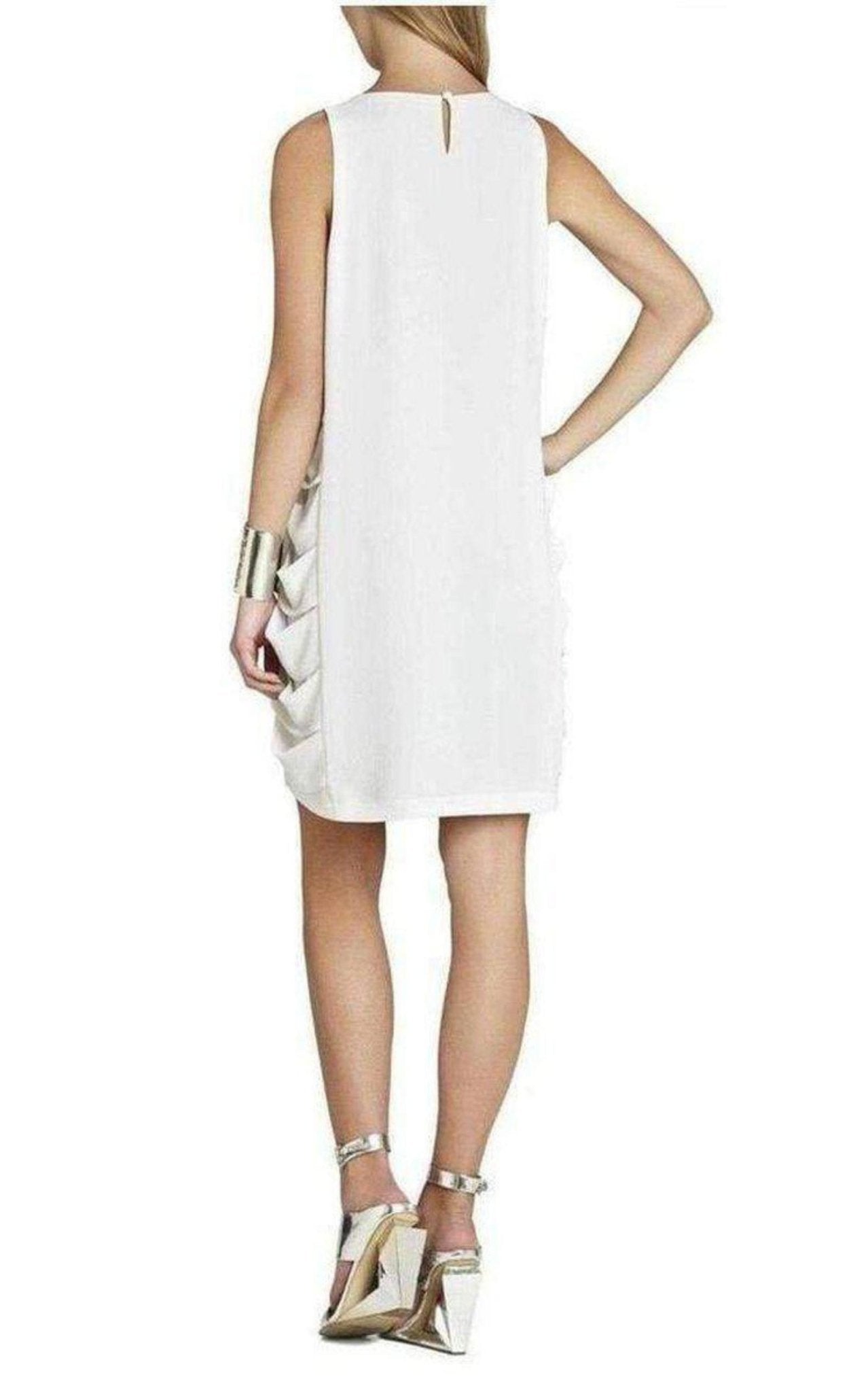 BCBGMAXAZRIA Eren White Cutout Sleeveless Dress - Runway Catalog