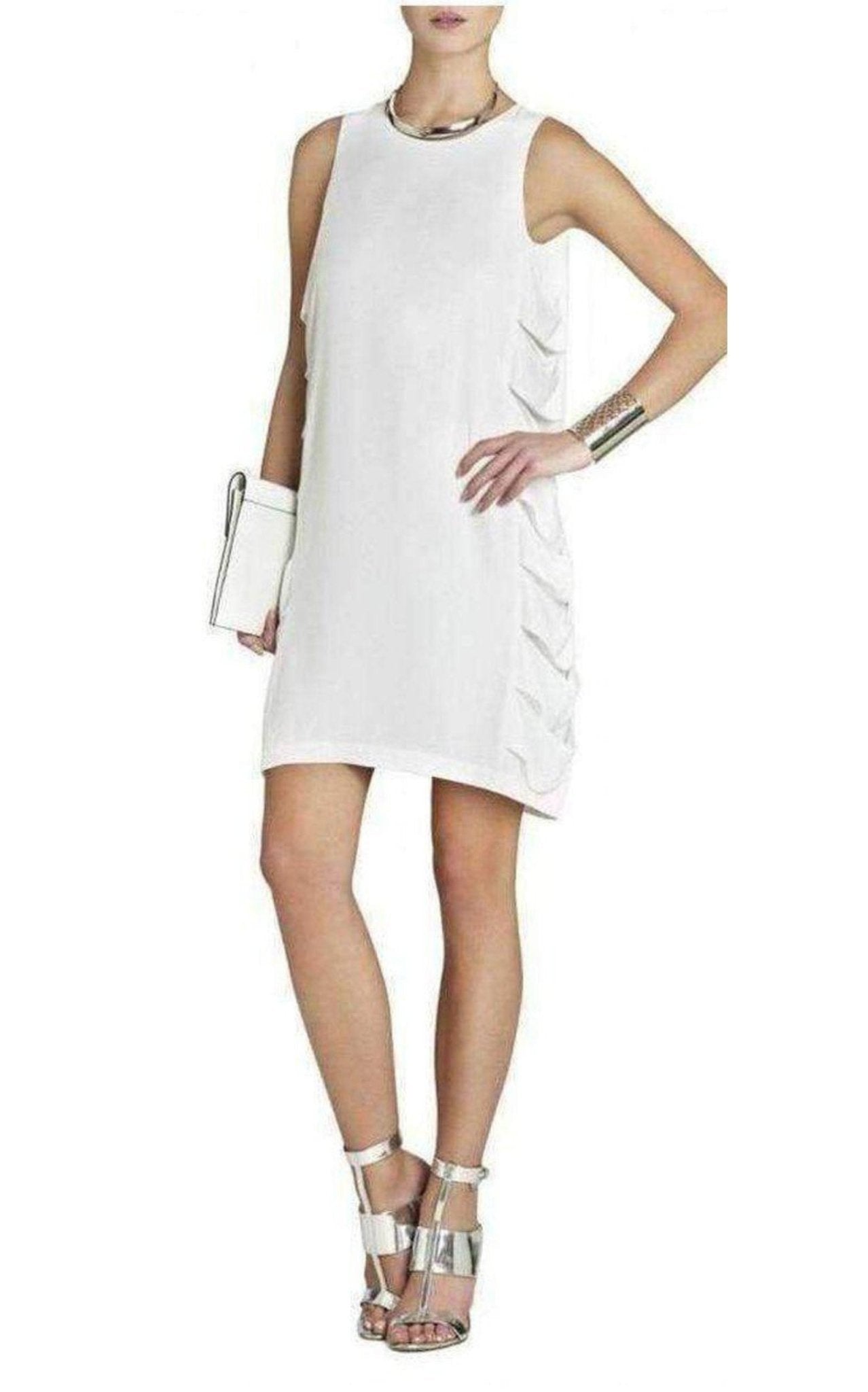 BCBGMAXAZRIA Eren White Cutout Sleeveless Dress - Runway Catalog
