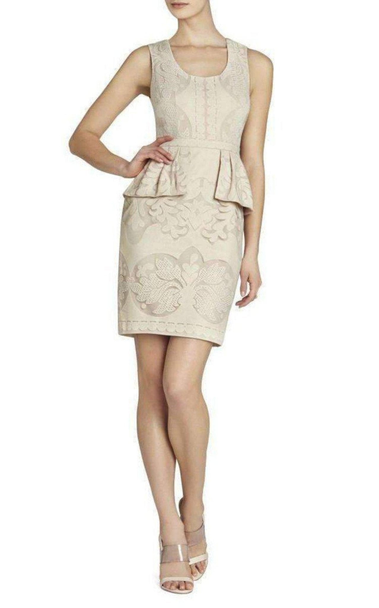 BCBGMAXAZRIA Etna Lace Peplum Sheath Dress - Runway Catalog