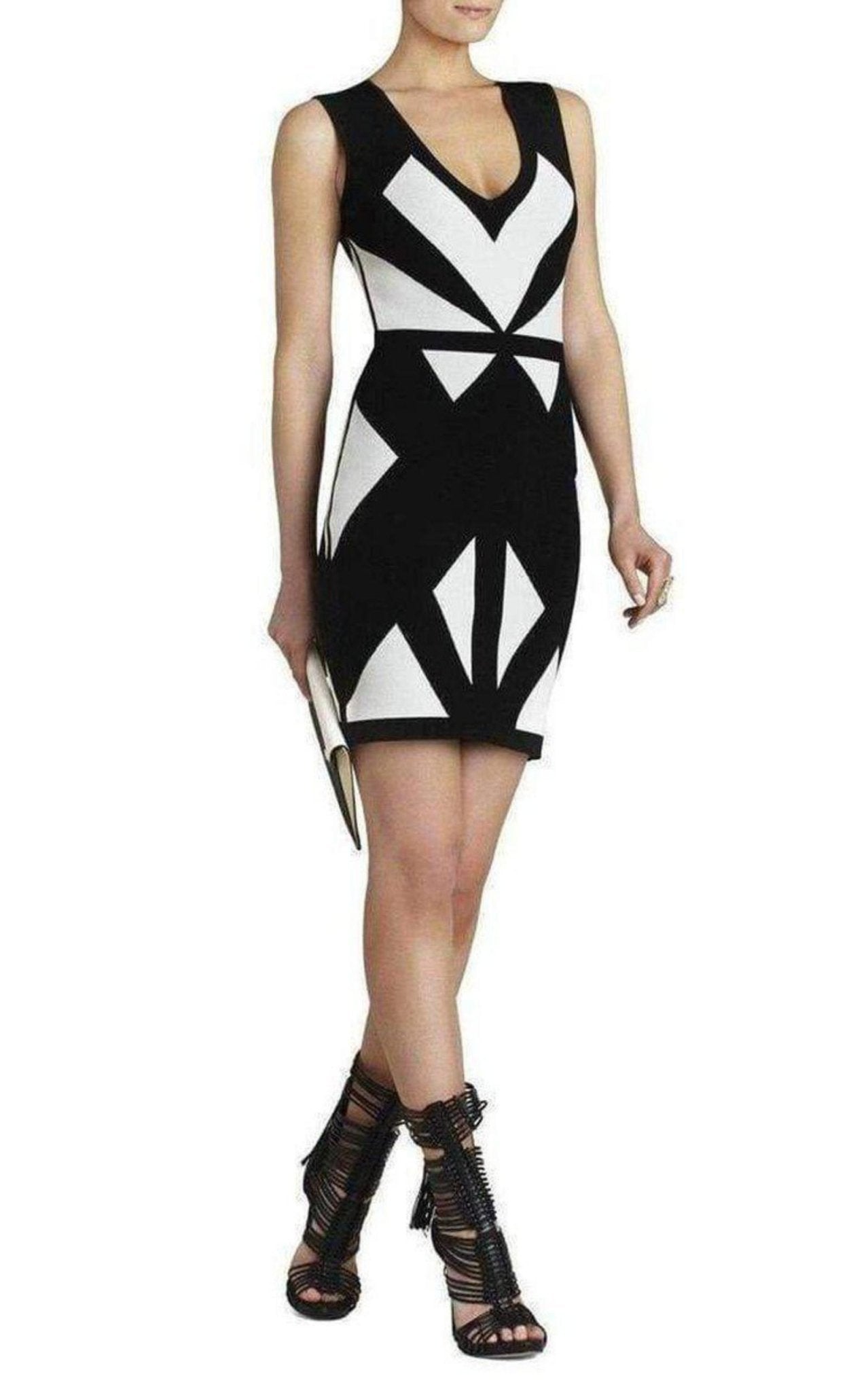 BCBGMAXAZRIA Evinna Geometric Jacquard Dress - Runway Catalog