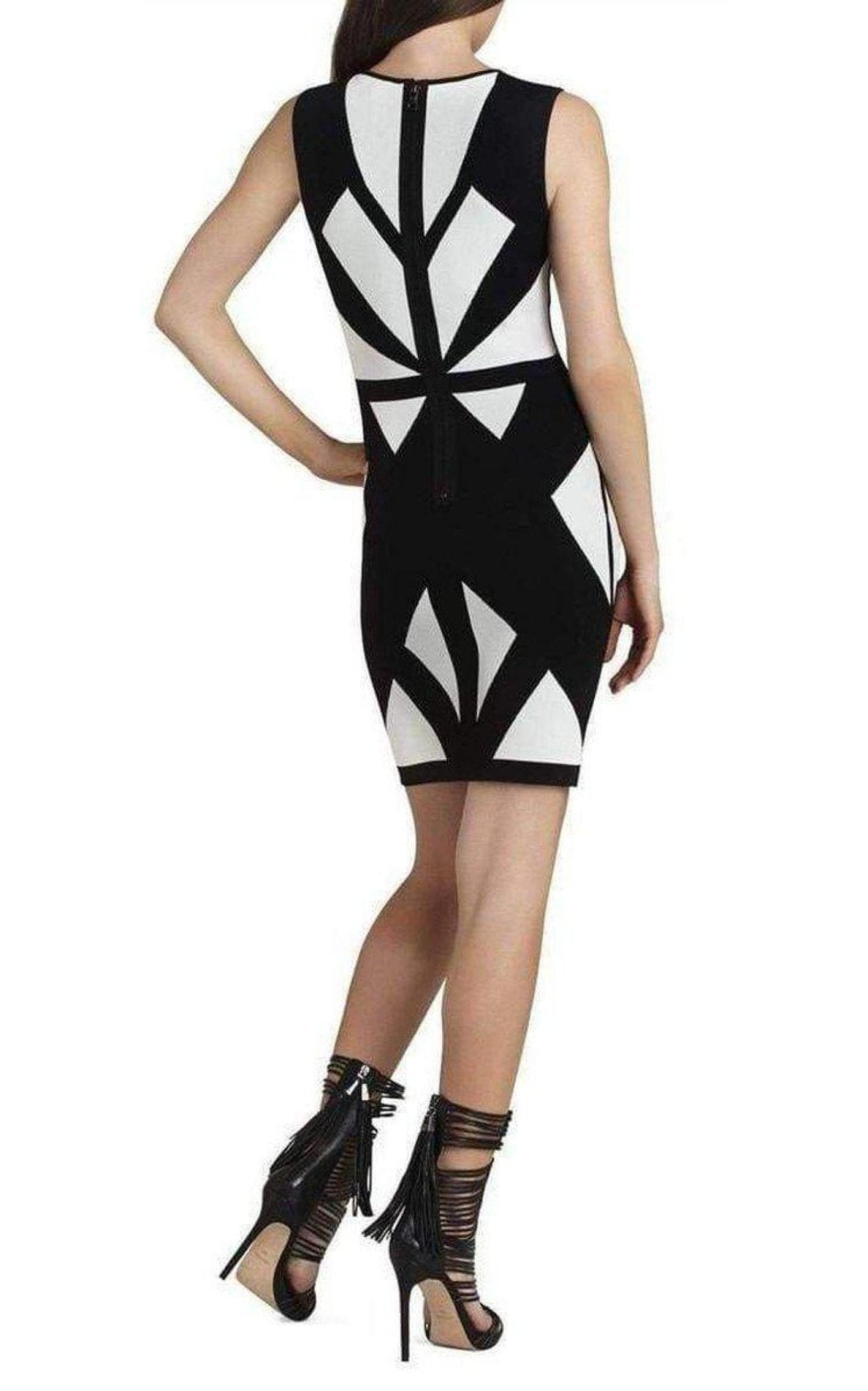 BCBGMAXAZRIA Evinna Geometric Jacquard Dress - Runway Catalog