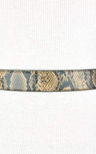 BCBGMAXAZRIA Faux Snake Leather Metallic Chain Toggle Belt - Runway Catalog