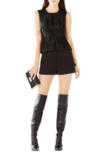 BCBGMAXAZRIA Feathered Burnout Floral Jacquard Top - Runway Catalog