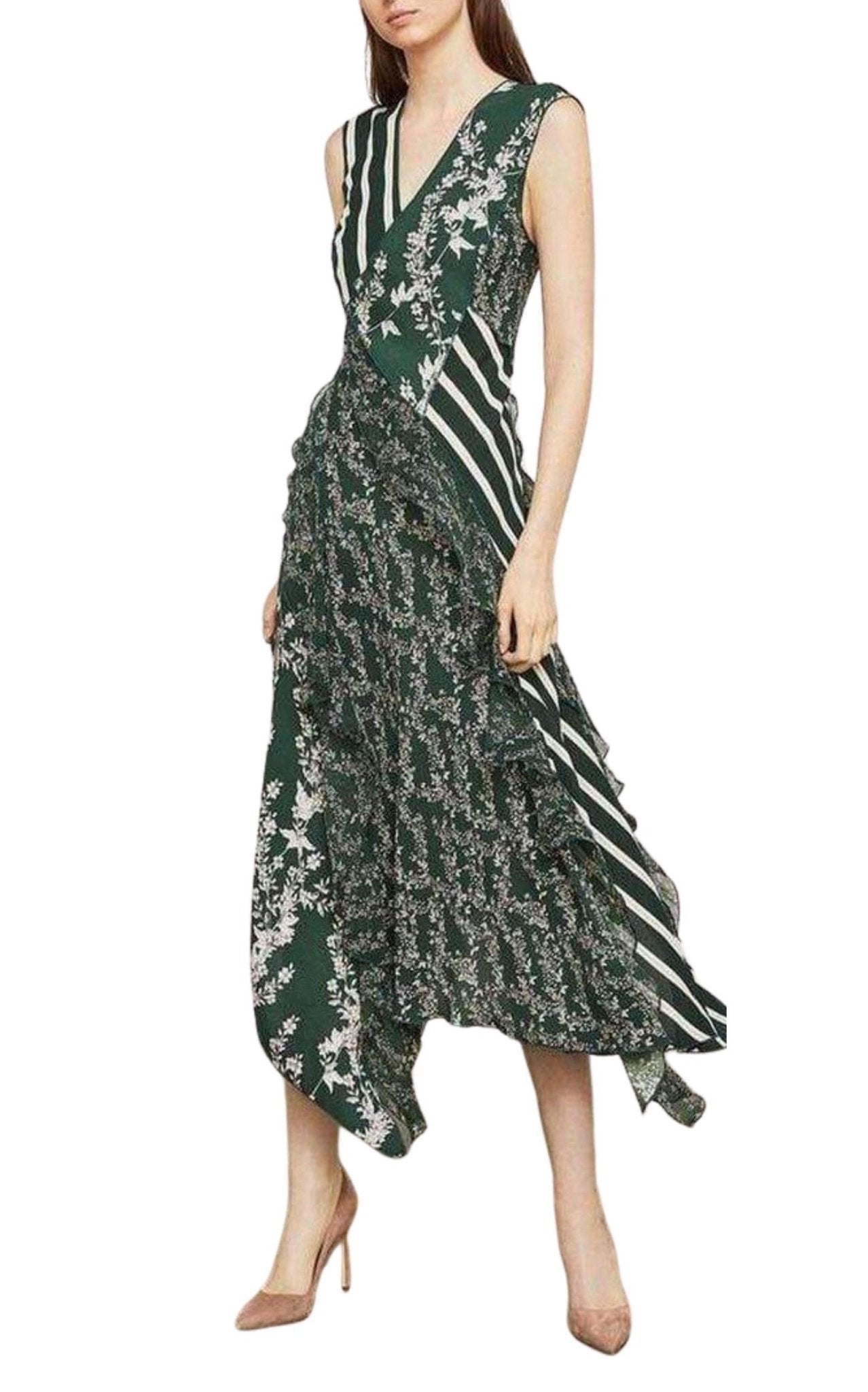 BCBGMAXAZRIA Floral Blooms Asymmetrical Dress - Runway Catalog
