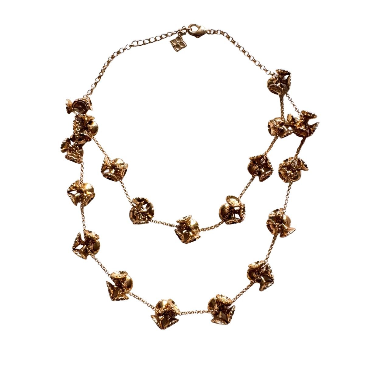 BCBGMAXAZRIA rose gold floral charm necklace