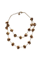 BCBGMAXAZRIA rose gold floral charm necklace