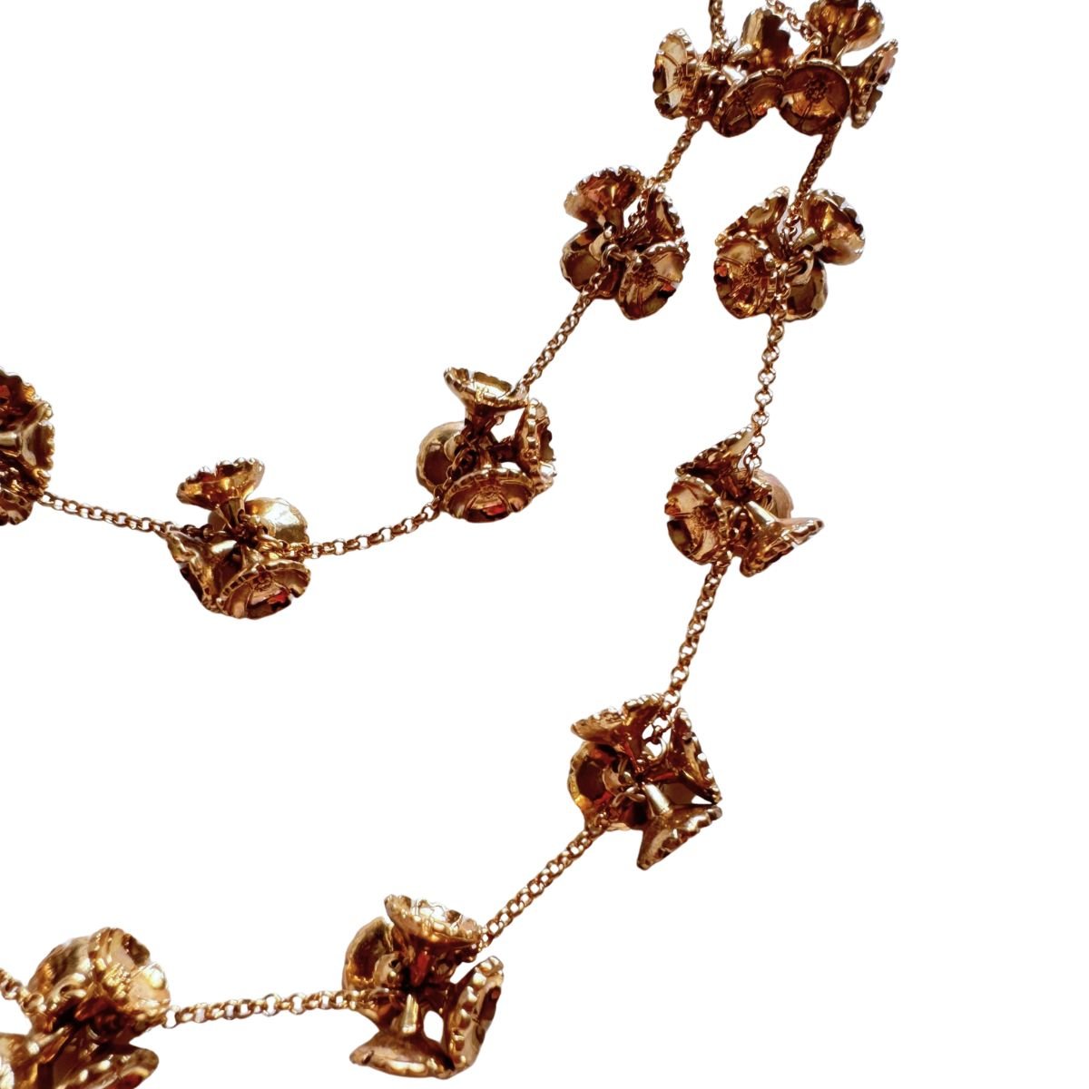 BCBGMAXAZRIA rose gold floral charm necklace