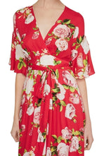 BCBGMAXAZRIA Floral - Print Faux - Wrap Maxi Dress - Runway Catalog