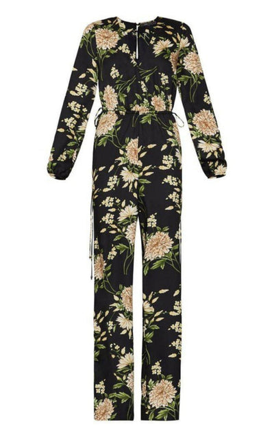 BCBGMAXAZRIA Garden Floral Wide - Leg Jumpsuit - Runway Catalog