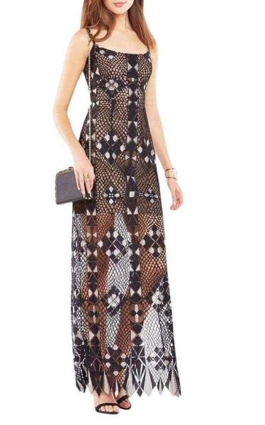 BCBGMAXAZRIA Geometric Lace Maxi Dress Runway Catalog BCBGMAXAZRIA Geometric Lace Maxi Dress Runway Catalog