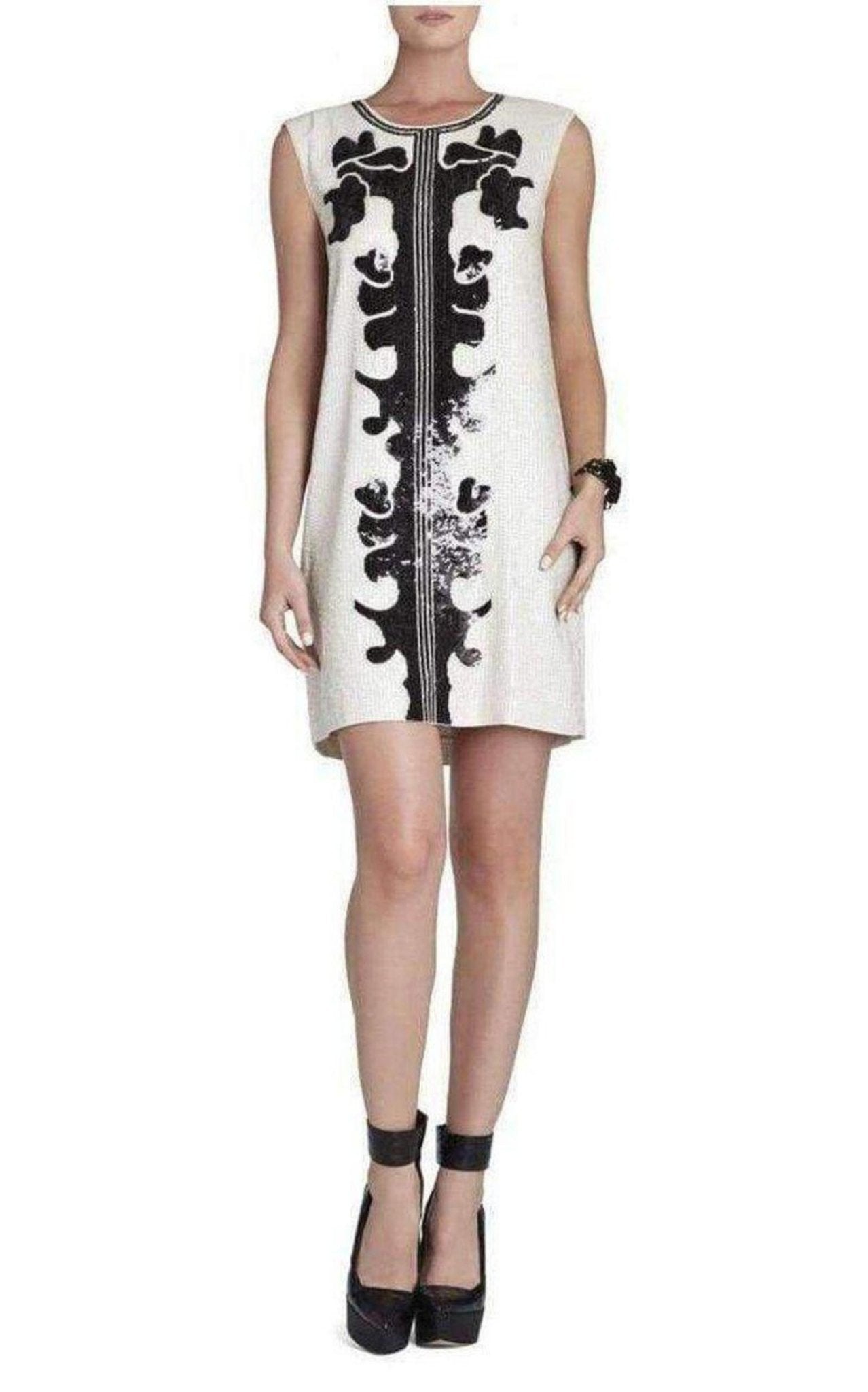 BCBGMAXAZRIA Geri Sequin Motif Shift Dress - Runway Catalog
