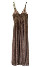 BCBGMAXAZRIA Gold Leopard Print Silk Gown Dress - Runway Catalog